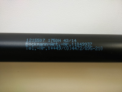 Gasfjeder 1750N 615mm M10/M8 Ø10/Ø10