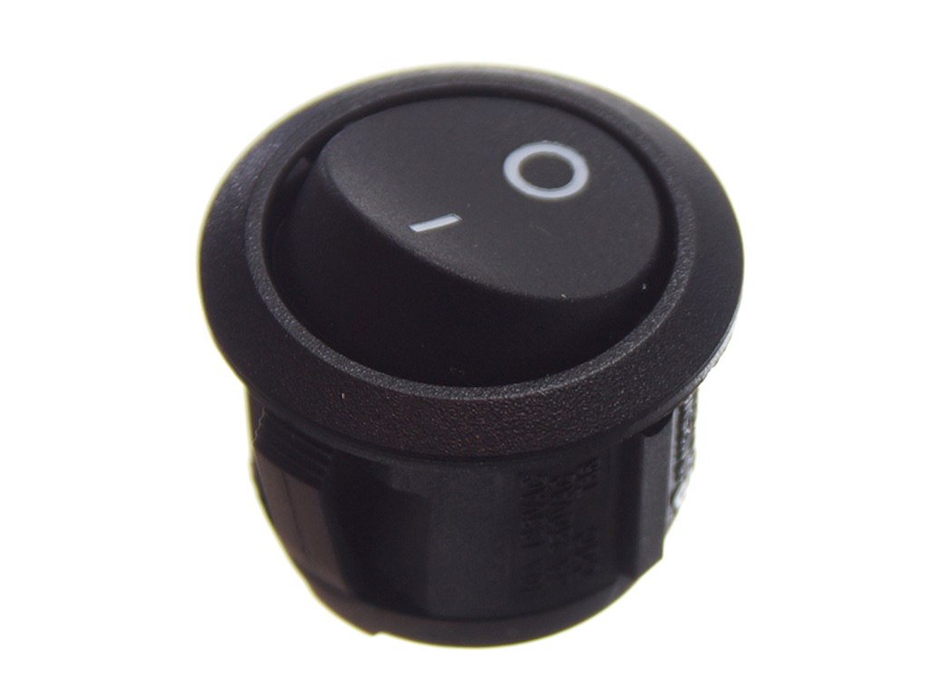 Afbryder Vippekontakt sort I/0 ø20mm