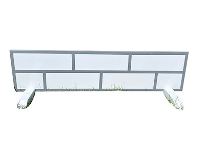 Fyld på alu-fod mur grøn/hvid 0,4x1,45cm