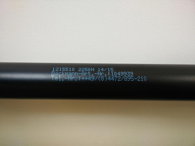 Gasfjeder 2250N 615mm M10/M8 Ø10/Ø10