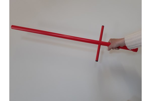Lanse/sværd i rød plast