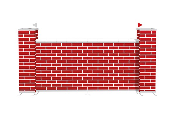 Mur med røde mursten