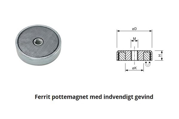 Magnet Ø25x7mm M4 gevindhul