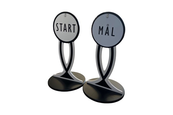 Start og Finish på fod sort/hvid