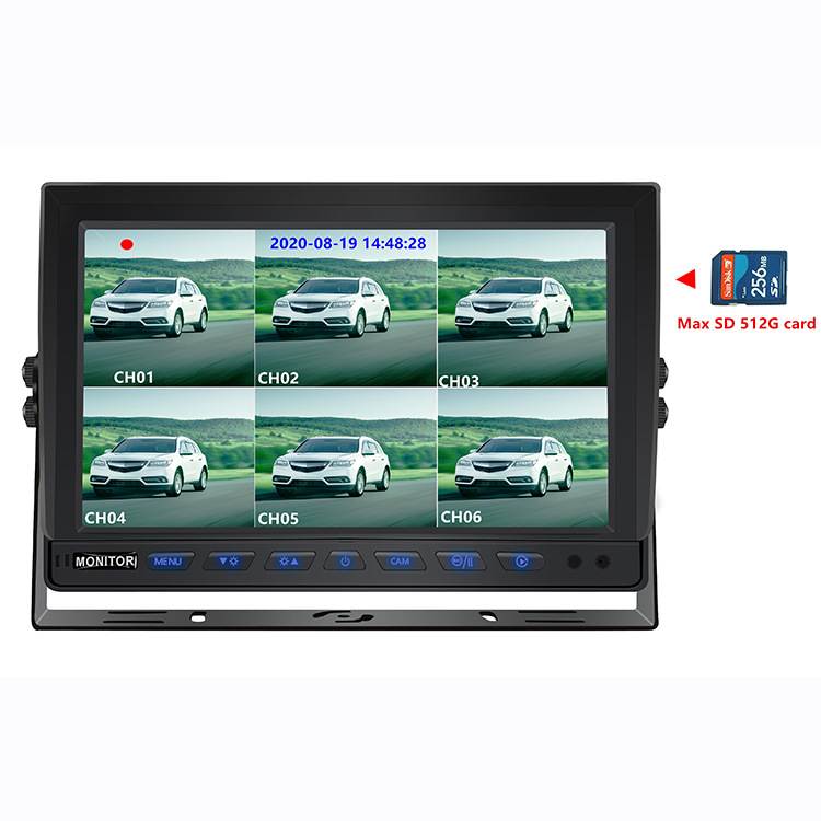 Monitor 10,1" 6-split AHD DVR 12-24V