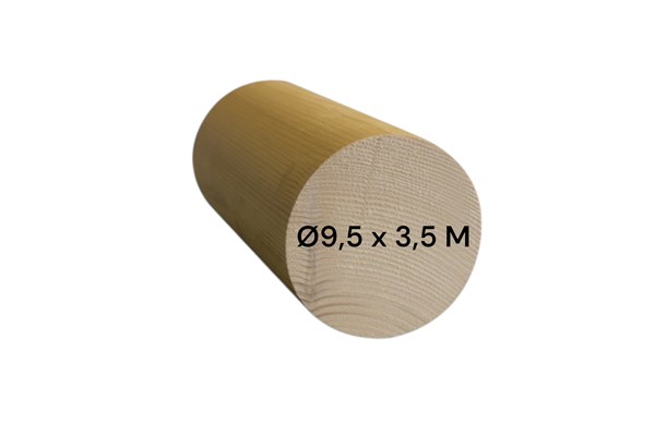 Bom krydstræ Ø9,5 x3,5m incl endekapper