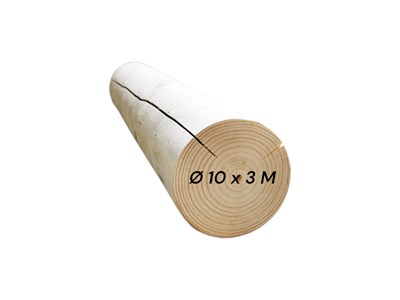 Bom kernetræ Ø10 x3,0m incl endekapper