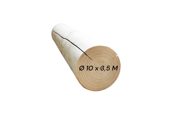 Bom kernetræ Ø10 x3,5m incl endekapper