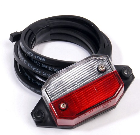 Markeringslygte Aspöckt Rød/Hvid m/2,5m kabel