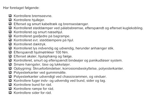 Service og rådgarantikontrol - Årligt